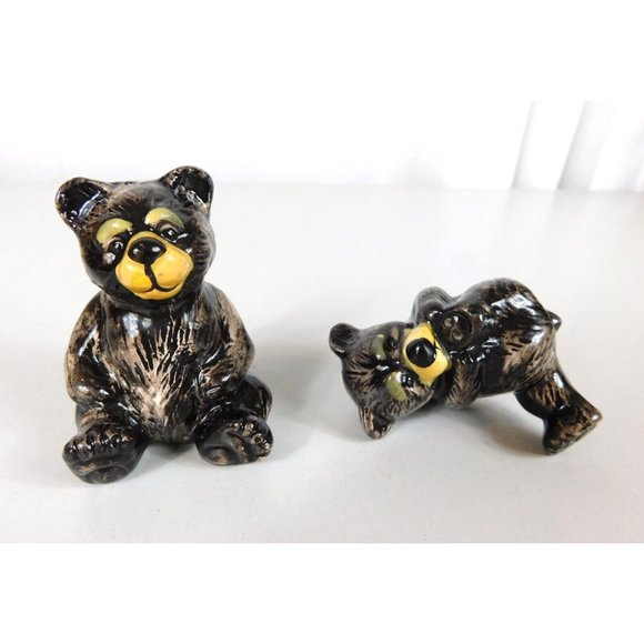 Black Bear Salt & Pepper Shaker Set Collectible Shakers Ceramic Pre-owned - Picture 6 of 11